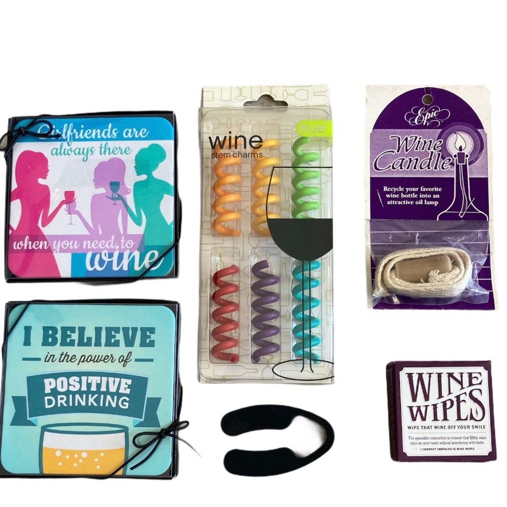 Wine Grab Bag Bundle All Things Wine! Coasters Stem Charms Candle Accessories